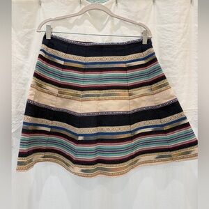 Chloe Oliver x Anthropologie Striped Multicolor A-Line Skirt